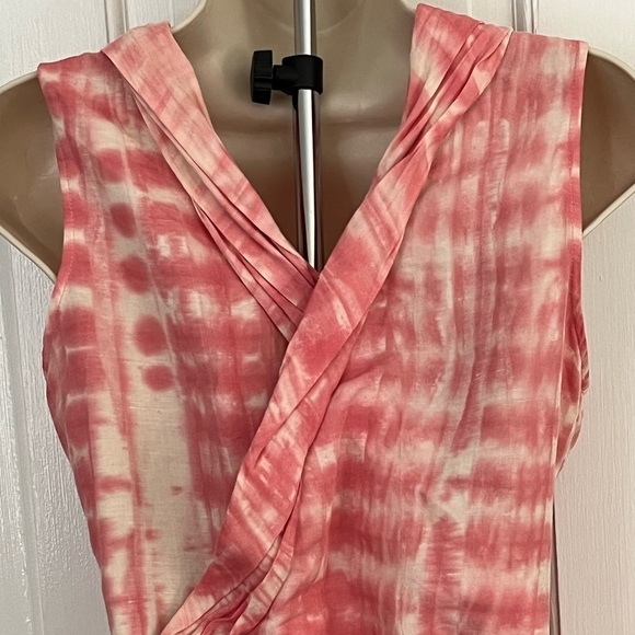 Calypso St. Barth Pink Shibori Dyed Wrap Dress Size Small Summer Linen Cotton - Picture 7 of 15